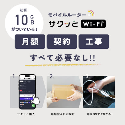 サクッとWi-Fi light  本体＋初回10ギガ付き(30日有効)