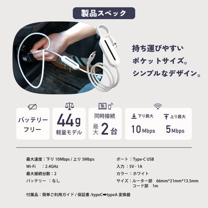 サクッとWi-Fi light  |  本体＋初回100ギガ付き(365日有効)